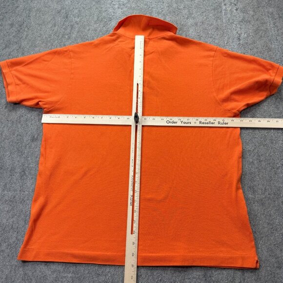 Lacoste Polo Shirt Men 6 Orange Solid Pique Short Sleeve 46" x 27" - Picture 8 of 12